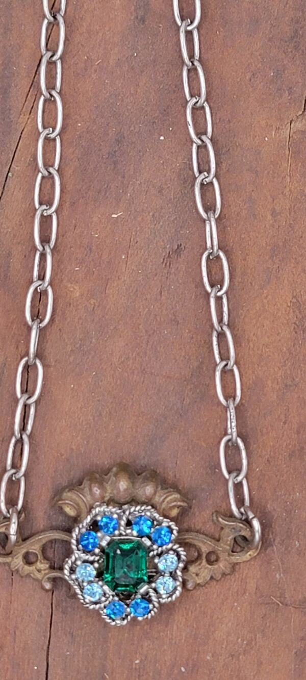 Victorian Spark | ReTold | Blue-Green Pin on Ornate Keyhole Cover